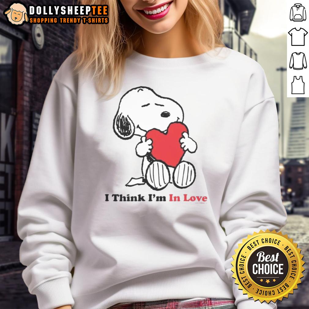 Good Snoopy I Think I'M In Love Sweatshirt Good Snoopy I Think I'm In Love sweatshirt featuring a cute Snoopy graphic, perfect for cozy casual wear.