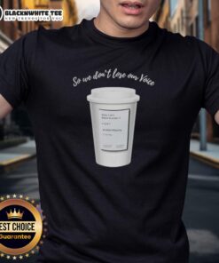 Mint Majesty Tea Order T-Shirt featuring 'Good So We Don't Lose Our Voice' design for tea lovers and enthusiasts.
