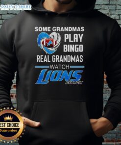 Cozy hoodie with 'Real Grandmas Watch Detroit Lions Football' design, perfect for NFL fans and grandma supporters.