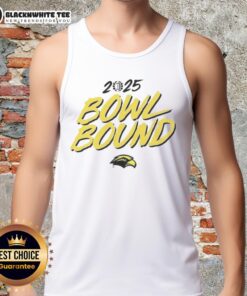 Good Southern Miss Golden Eagles Football 2025 Bowl Bound tank top featuring team colors and logo for fans.