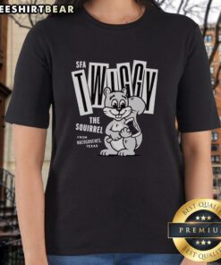 Alt Text: Good Stephen F. Austin Twiggy the Campus Squirrel Ladies Tee featuring a cute squirrel design on a stylish t-shirt.