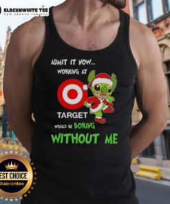 Good Stitch Admit It Now tank top: A fun graphic tee perfect for casual wear, showcasing humor about working at Target.