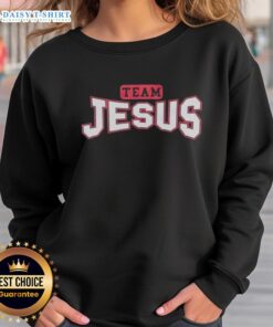 Cozy Good Team Jesus Ministries sweatshirt featuring a bold, faith-inspired design perfect for casual outings.