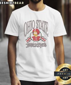 Good The Simpsons Bart X Ohio State T-Shirt featuring Bart Simpson in Buckeyes gear, perfect for fans and collectors.