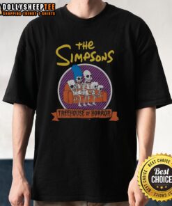 Good The Simpsons Treehouse Of Horror T-Shirt featuring iconic characters and spooky design for fans of the show.