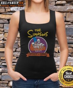 Good The Simpsons Treehouse of Horror tank top featuring iconic characters and spooky design for Halloween fans.