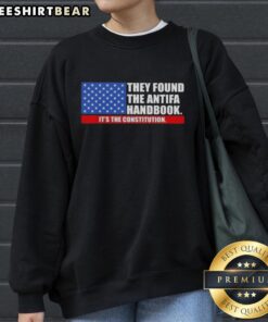 Good They Found The Handbook sweatshirt featuring the Constitution and US flag design, perfect for patriots and history lovers.