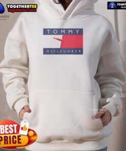Good Tommy Heilfuhrer logo parody hoodie featuring a unique design perfect for humor and casual wear.