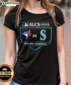Toronto Blue Jays vs Seattle Mariners 2025 ALCS batters box matchup on ladies tee shirt design.