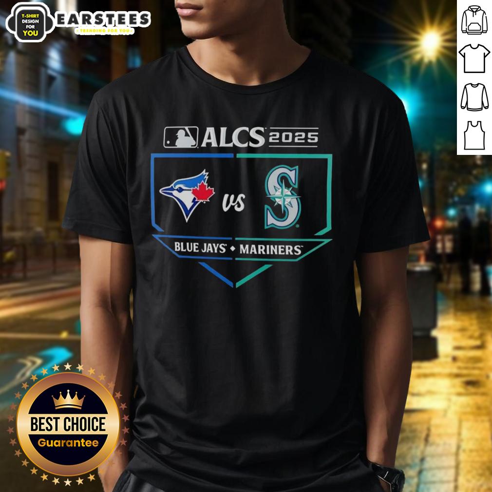 good-toronto-blue-jays-vs-seattle-mariners-2025-alcs-batters-box-matchup-t-shirt Good Toronto Blue Jays Vs Seattle Mariners 2025 ALCS Batter's Box Matchup T-Shirt featuring team logos and vibrant design.