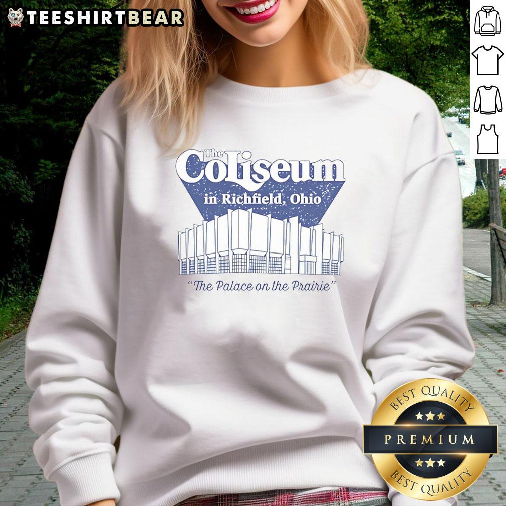 Good Travis Kelce The Coliseum In Richfield Ohio The Place On The Prairie Sweatshirt Travis Kelce sweatshirt featuring The Coliseum in Richfield, Ohio, perfect for fans of The Place on the Prairie.