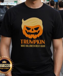 Good Trumpkin Make Halloween Great Again MAGA T-Shirt featuring a playful pumpkin design for festive supporters.