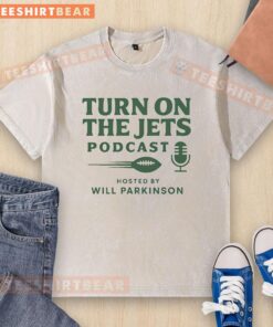 Good Turn On The Jets Podcast washed t-shirt featuring a stylish design and vibrant colors for avid podcast fans.
