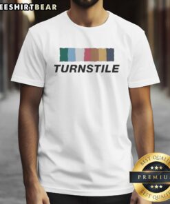 Good Turnstile Color Wall T-Shirt featuring vibrant colors and unique design, perfect for music fans and streetwear enthusiasts.