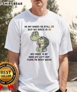Alt Text: Funny t-shirt design featuring 'Good Turtle In My Mind I'm Still 24' with humorous age references for a fun vibe.