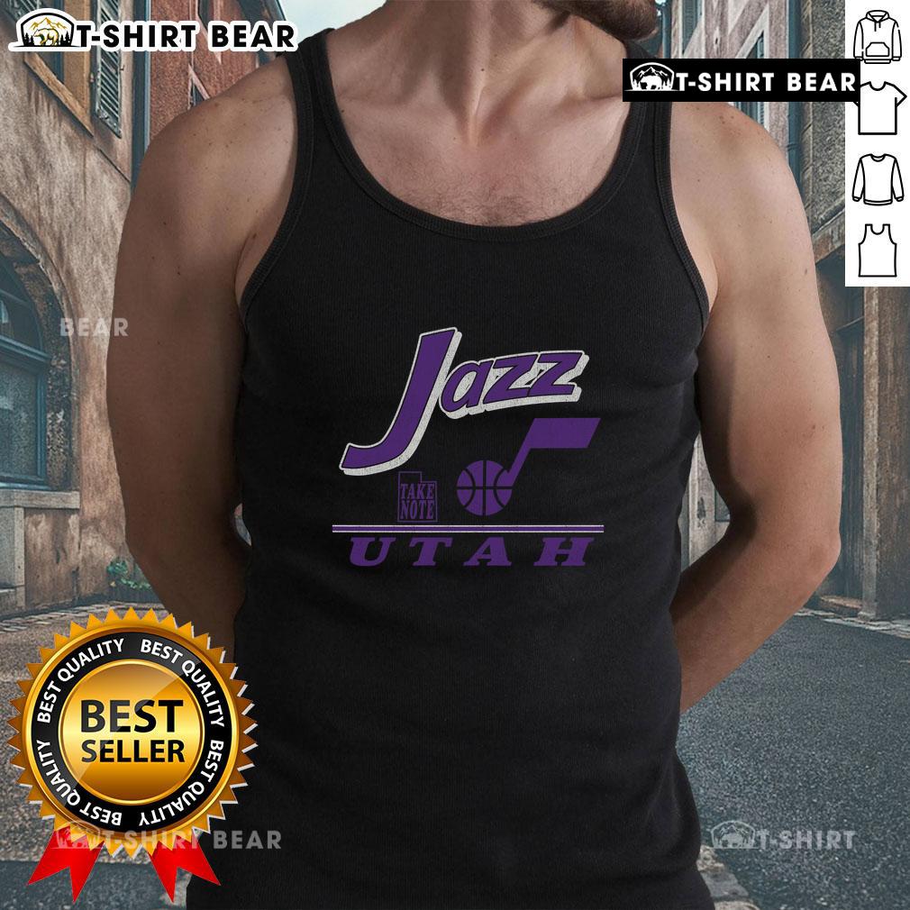 Good Utah Jazz Fly By Vintage Tank Top Vintage Utah Jazz fly-by tank top featuring classic logo design, perfect for fans and retro sportswear enthusiasts.