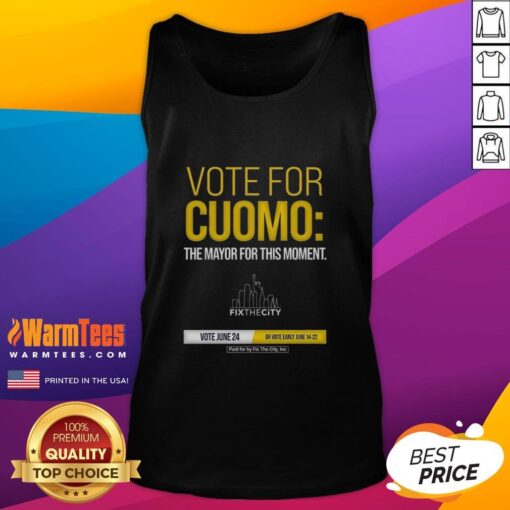 Good Vote for Cuomo tank top promoting Fix The City Inc, highlighting civic engagement and support for local initiatives.