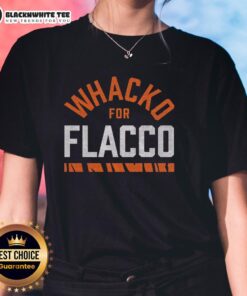 Good Whacko for Flacco ladies tee featuring a stylish design perfect for fans of Joe Flacco and football apparel.
