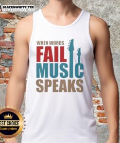 Good When Words Fail Music Speaks tank top in vibrant colors, perfect for music lovers and casual wear enthusiasts.