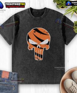 Good Who Dey Punisher Cincinnati Bengals washed t-shirt featuring a bold graphic for fans of the NFL team.