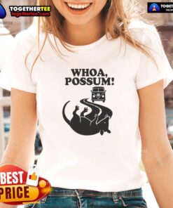 Good Whoa Possum Ladies Tee featuring a playful possum graphic on a stylish women's t-shirt, perfect for casual wear.