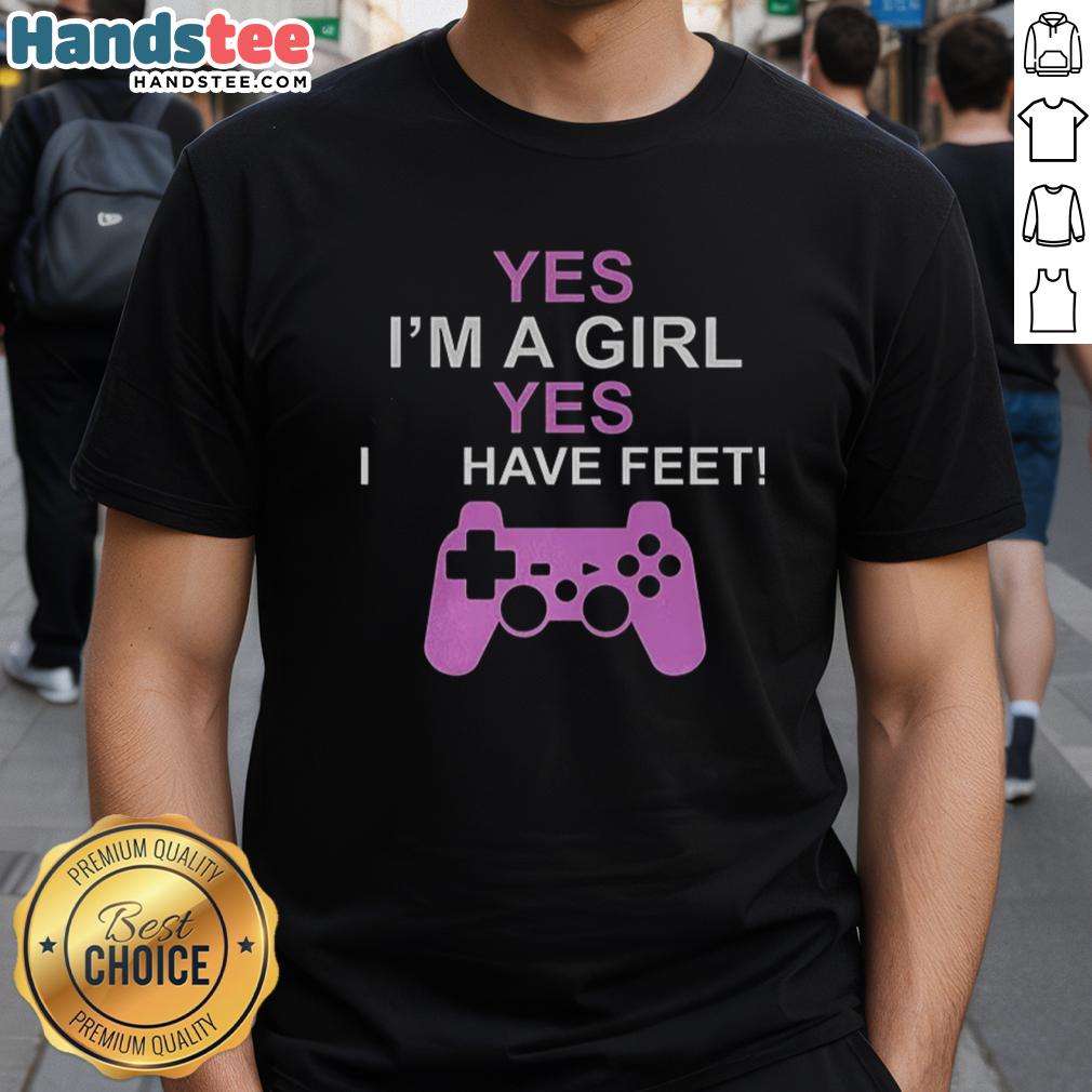 good-yes-im-a-girl-yes-i-have-feet-t-shirt Alt Text: Good Yes I'm A Girl Yes I Have Feet T-Shirt featuring a fun graphic design, perfect for casual wear.