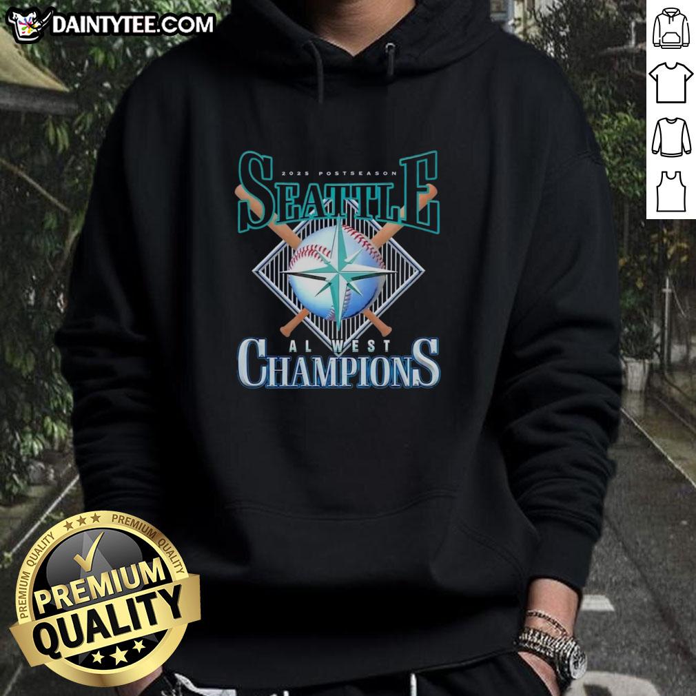 happy-2025-postseason-seattle-mariners-al-west-champions-hoodie Happy 2025 Postseason Seattle Mariners Al West Champions T-Shirt - Image 2