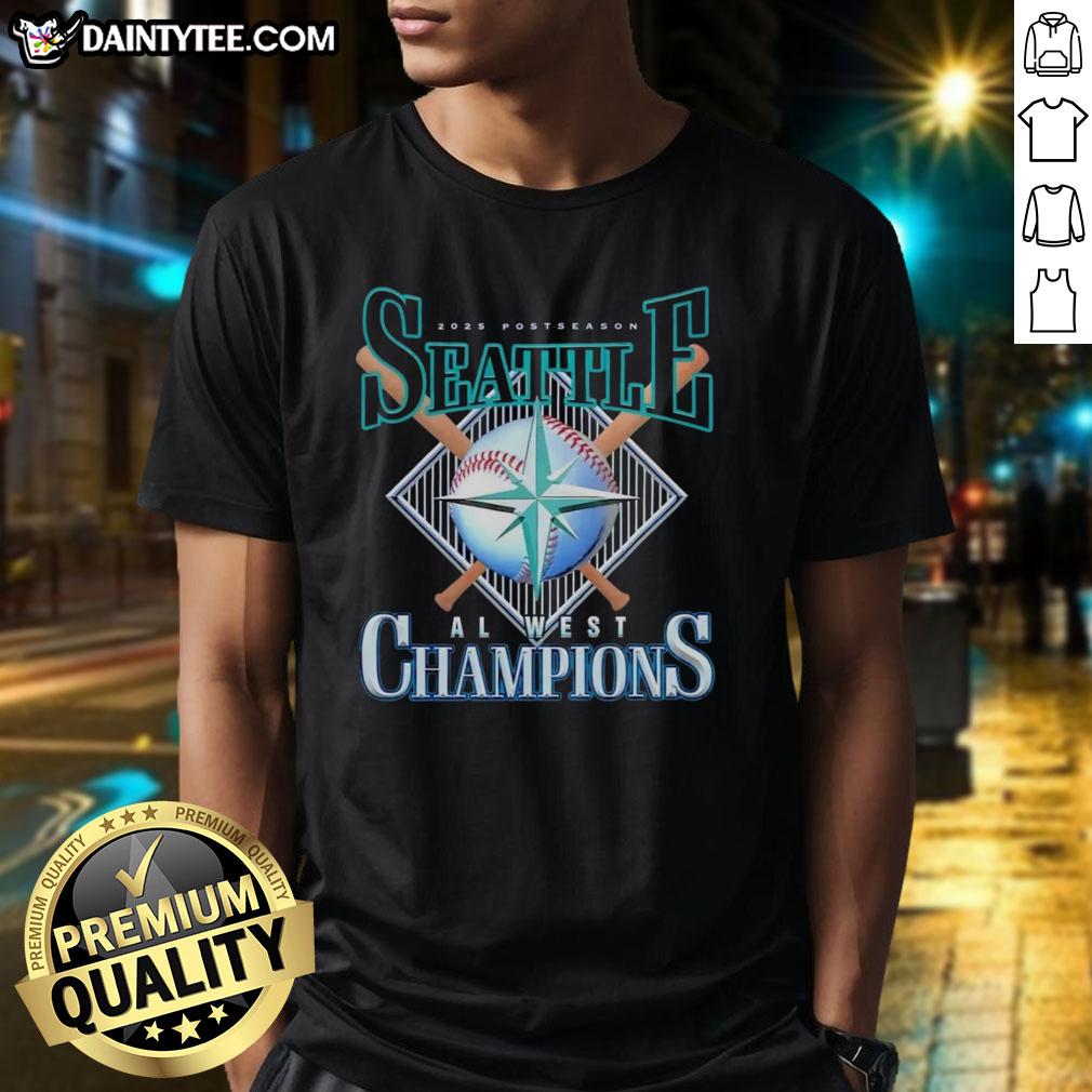 happy-2025-postseason-seattle-mariners-al-west-champions-t-shirt-1 Happy 2025 Postseason Seattle Mariners AL West Champions T-Shirt featuring bold graphics and vibrant team colors.