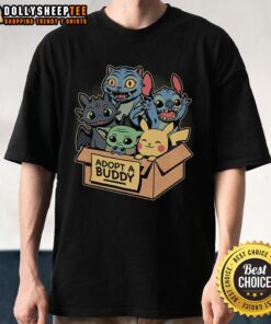 Happy Adopt A Buddy Animal Game Movie T-Shirt featuring vibrant graphics and playful design for animal lovers.