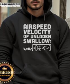 Happy Airspeed Velocity of an Unladen Swallow hoodie featuring a whimsical design and vibrant colors for bird enthusiasts.
