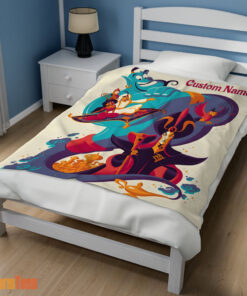 Happy Aladdin and the Magic Lamp Disney Cartoon Blanket – Customize Blanket