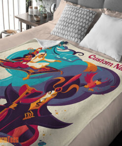 Happy Aladdin and the Magic Lamp Disney Cartoon Blanket – Customize Blanket