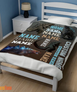 Happy Awesome Godzilla Blanket Fleece Customized Blanket