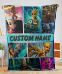 Happy Baby Groot Guardians Of The Galaxy Blanket Fleece Customized Blanket