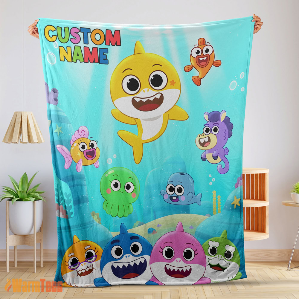 happy-baby-shark-friends-poster-rainbow-text-blanket-fleece-customized-blanket-mk-01-1 Happy Baby Shark & Friends Poster Rainbow Text Blanket Fleece Customized Blanket