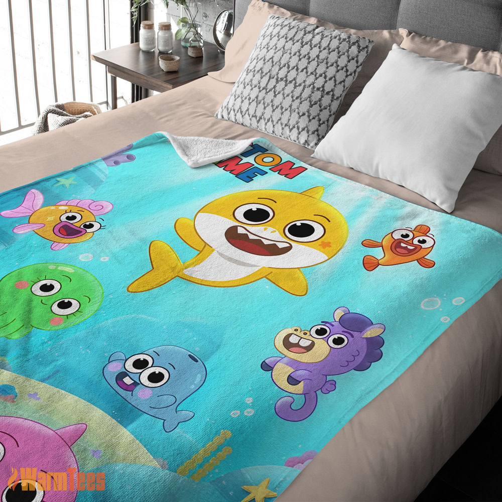 happy-baby-shark-friends-poster-rainbow-text-blanket-fleece-customized-blanket-mk-03 Happy Baby Shark & Friends Poster Rainbow Text Blanket Fleece Customized Blanket