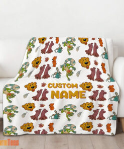 Happy Bear in the Big Blue House Cute Character Blanket Fleece Customized Blanket