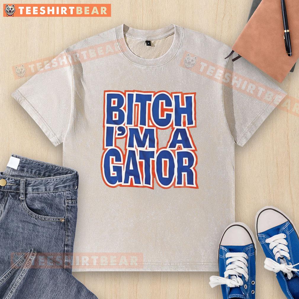Happy Bitch I'M A Gator Washed T Shirt Happy Bitch I'm A Gator washed t-shirt in vibrant colors, perfect for casual wear and showcasing a fun personality.