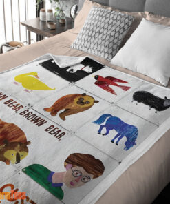 Happy Brown Bear Brown Bear What Do You See Blanket Fleece Customized Blanket