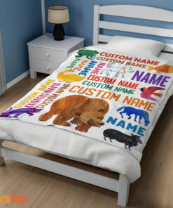 Happy Brown Bear, Brown Bear, What Do You See Gift Blanket Fleece Customized Blanket