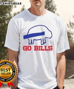 Happy Buffalo Bills Football Go Bills Sketch T-Shirt featuring a vibrant design perfect for fans and game day apparel.