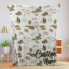Happy Camping Theme Velveteen Plush Blanket Fleece Customized Blanket