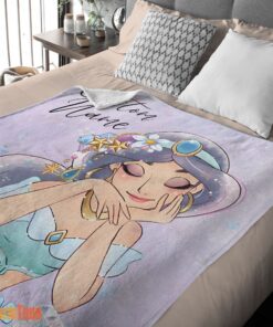 Happy Cartoon Disney Aladdin Jasmine Princess Blanket Fleece Customized Blanket - Image 2