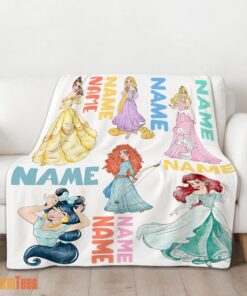 Happy Cartoon Disney Princess Blanket Fleece Customized Blanket - Image 2