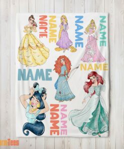 Happy Cartoon Disney Princess Blanket Fleece Customized Blanket