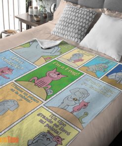 Happy Cartoon Elephant & Piggie Blanket Fleece Customized Blanket - Image 2