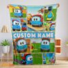 Happy Cartoon Leo The Truck With Friends Blanket Fleece Throw Customized Blanket