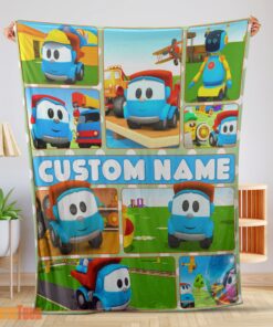 Happy Cartoon Leo The Truck With Friends Blanket Fleece Throw Customized Blanket