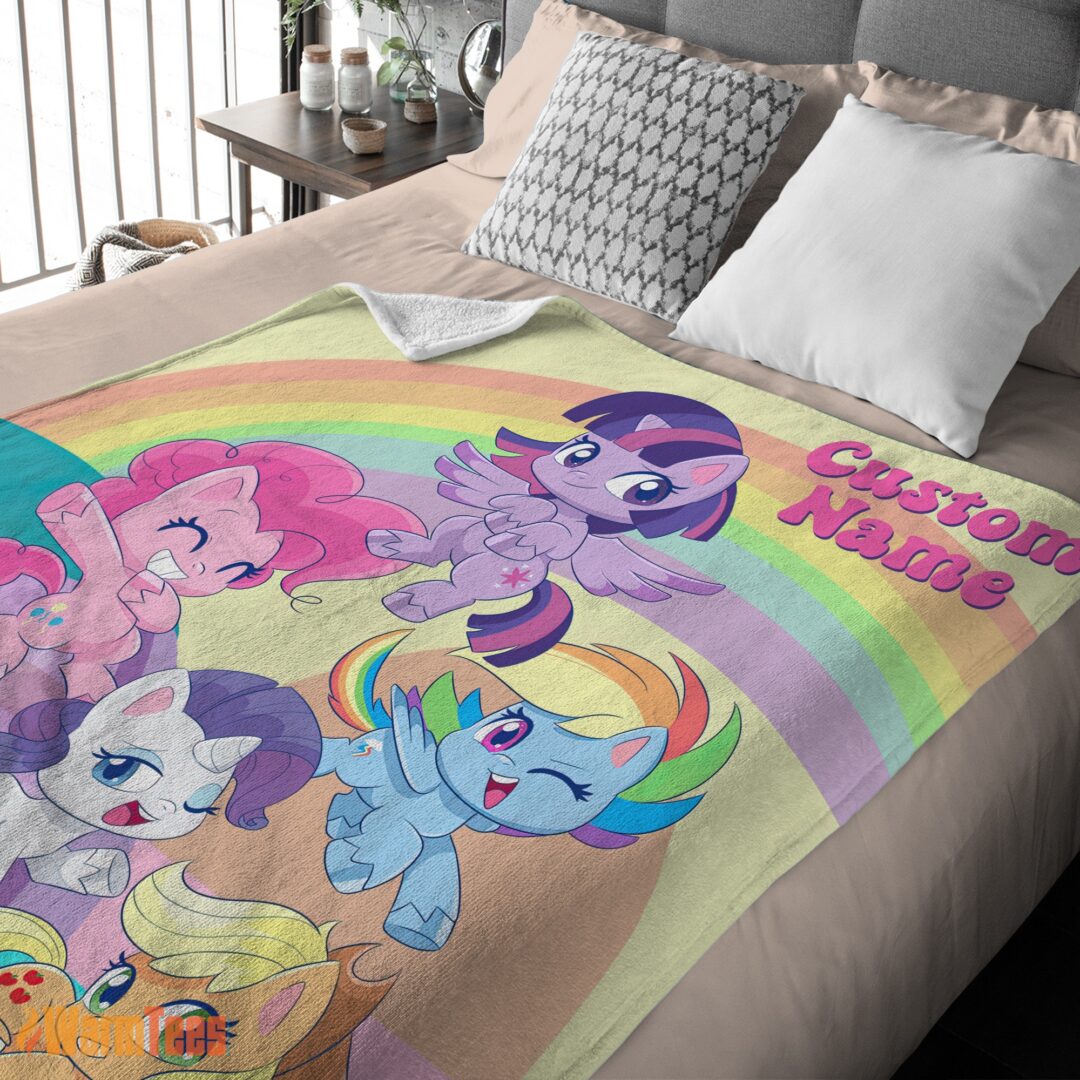 happy-cartoon-my-little-pony-pony-life-friends-blanket-fleece-customized-blanket-mk-03 Happy Cartoon My Little Pony Pony Life Friends Blanket Fleece Customized Blanket - Image 2