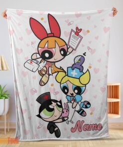 Happy Cartoon Network The Powerpuff Girls Nurse Blanket Fleece Customized Blanket